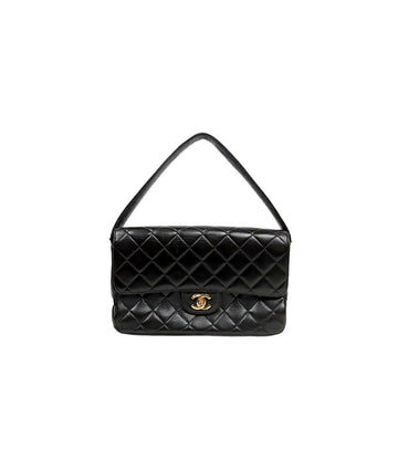 CHANEL Black Quilted Reversible Shoulder Bag 56622 156972076