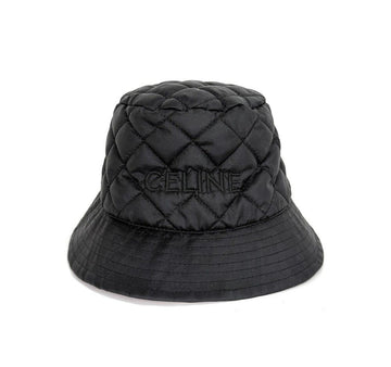 Celine Quilted Nylon Embroidered Logo Bucket Hat Black 155500283