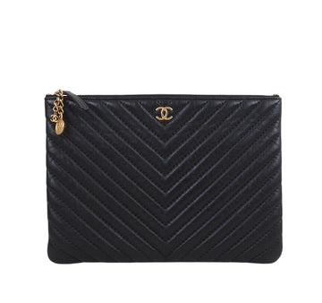 CHANEL ラムスキン シェブロン クラッチ ニューミディアム 9076095942 156974088