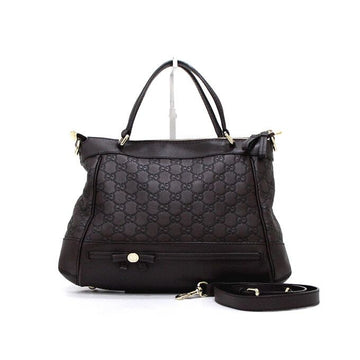 Gucci Interlocking GG Logo Brown Leather Tote and Shoulder Bag 269894 156983707