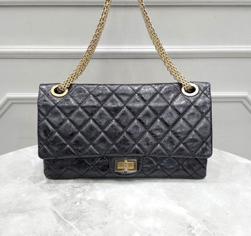 CHANEL 2.55 Vintage Calfskin Flap Bag with Gold Hardware Maxi Series 12 94578658