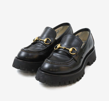 GUCCI レザー チャンキー ラグソール ローファー ブラック 38サイズ 9075885001 156994871