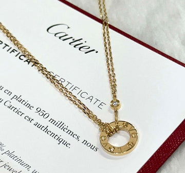 CARTIER YG Love 2P Diamant Halskette B7219500J060405 156994873