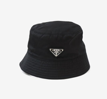 Prada Re-Nylon Triangle Logo Bucket Hat Black 9075881009 156997751