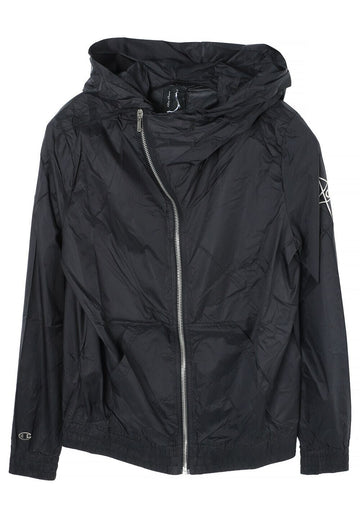 Rick Owens Mountain X Champion Light Nylon Hoodie Black CHNY 09 144755870