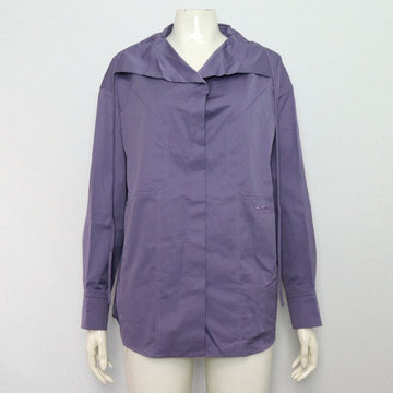 HERMES Damenhemd mit Drapiereffekt in Violett H5H0620DV 156997914