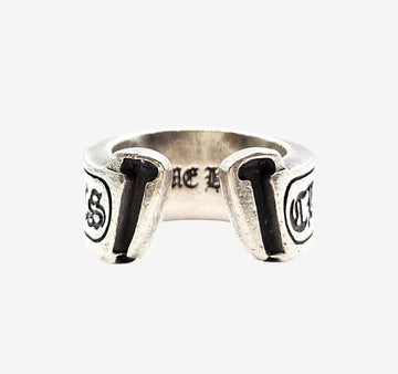 Chrome Hearts Scroll Label Horseshoe Ring Size 17 Silver DAURDE2Z 156998139