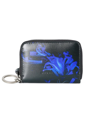 Dries Van Noten Zipped Leather Card Case Blue 152352394