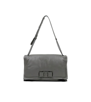 SALVATORE FERRAGAMO Graue Viva Bow Schultertasche 60696 157005365