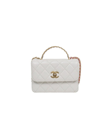 CHANEL White Rainbow Top Handle 2WAY Bag 58483 157006886