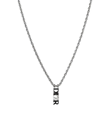Dior Vertical Pearl Silver Necklace 51416 157008986