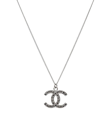 CHANEL Cubic CC Silver Necklace 60460 157008993