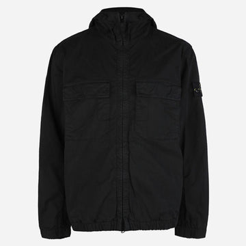 STONE ISLAND Twil-Jacke mit Wappenpatch Schwarz 4100077 S0A10 V0029 157020050