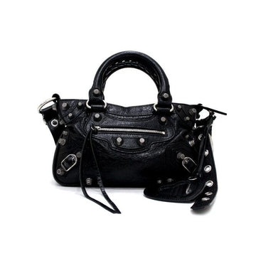 BALENCIAGA Schwarze Leder Neo Cagole Kleine Frauen Schultertasche und Umhängetasche 751523 157026563