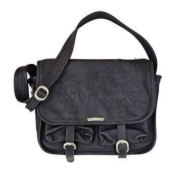 CHROME HEARTS レザー パッチ メッセンジャー クロスボディ バッグ W4X53KFA 155500076
