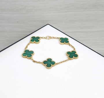 VAN CLEEF & ARPELS ヴィンテージ アルハンブラ ブレスレット 5モチーフ マラカイト VCARL8090 157044211