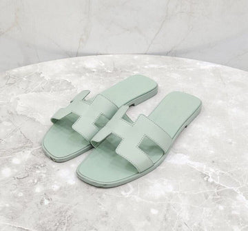 Hermes Mint Orange Sandal Slippers 143959681