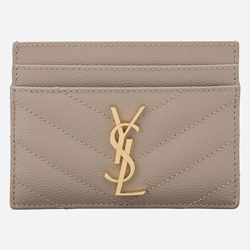 SAINT LAURENT Kartenetui Monogramm Dunkelbeige 157060520