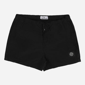 Stone Island Swim Shorts with Logo Patch Black 157060896
