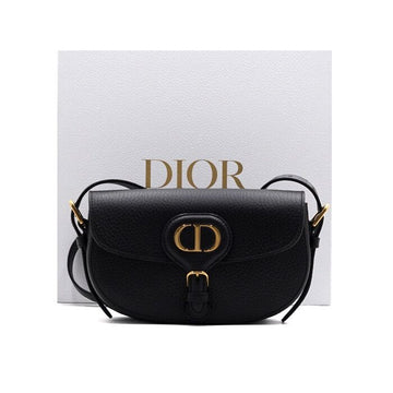 DIOR ブラック グレイン レザー イースト ウェスト BOBBY ショルダーバッグ クロスボディ aa64621 157063369
