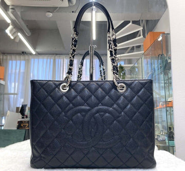 CHANEL Caviar Grand Shopping Black Silver Tone 14th Edition J061001 157086166