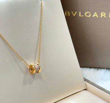 BULGARI 18k パヴェダイア ビゼロワン ミニ ネックレス 18K ピンクゴールド 351116 155280859