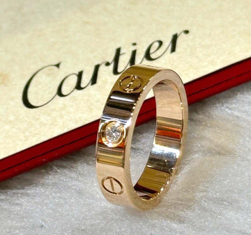 CARTIER ローズゴールド 46号 1Pダイヤ ミニ ラブリング B40507H012102 148576901