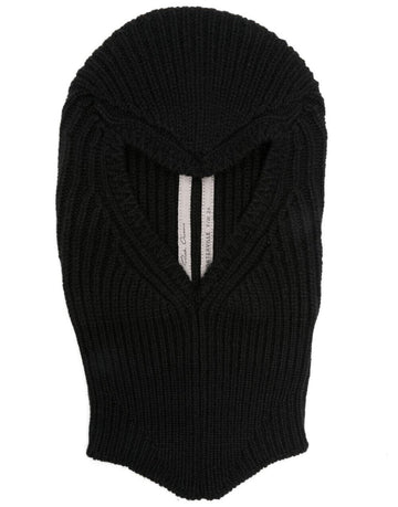 Rick Owens Black Wool Knit Skull Balaclava RR02D6490 KWV 09 117001879