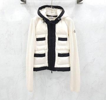 MONCLER 女性用ニットパディングジップジャケット ブラック 9B00018 153469478
