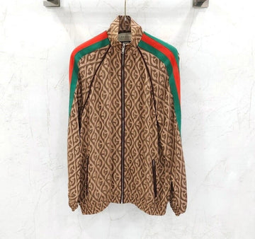Gucci Brown G Rhombus Oversized Zip-Up Jacket 154162162