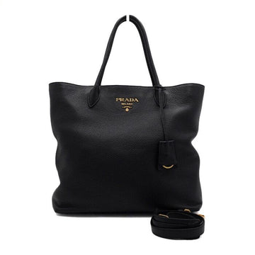 PRADA 1BG006 Vitello Daino Schultertasche mit goldenem Logo aa64731 157108990