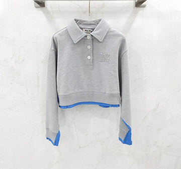 Miu Miu Gray Layered Polo T-Shirt MJL057 155005471