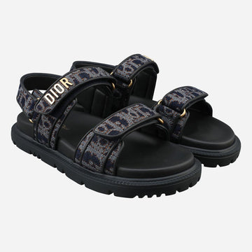 Dior Oblique Fabric Double Strap Sandals 30B 157125777