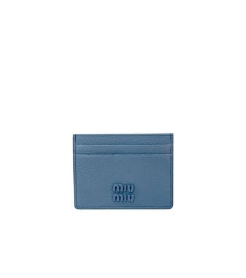 MIU MIU Kartenhalter aus blauem Leder 59627 157127358