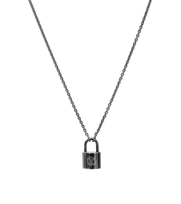 Louis Vuitton Silver Lock Necklace 61232 157127394