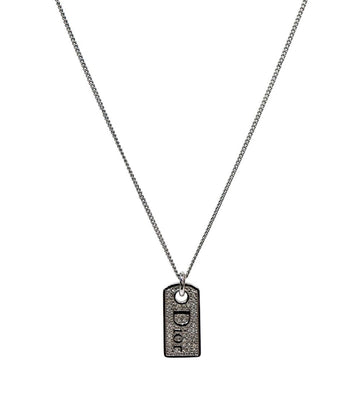 Dior Cubic Plate Silver Necklace 61592 157127407