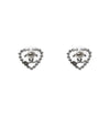 CHANEL Herz CC Ohrringe 25P Silber 60673 157127449 [P]