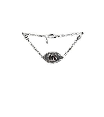 GUCCI Runde Doppelte G Silberarmband 60492 157127455