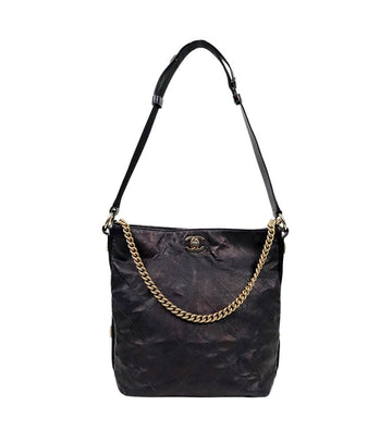 CHANEL Schwarze gesteppten Eimer Tasche 60712 157165607