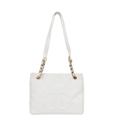 CHANEL White Caviar Big CC Chain Shoulder Bag 59997 157165611