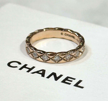 CHANEL Beige Gold Coco Crush Diamond Mini Ring 46 157171732