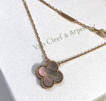 VAN CLEEF & ARPELS Grauer Mutterperl Alhambra Vintage Halskette VCARP4KK00J060401 157171870