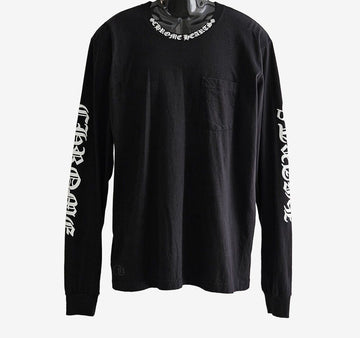 CHROME HEARTS Langarmshirt mit Neckprinting XL Schwarz OQH775TS 157178893