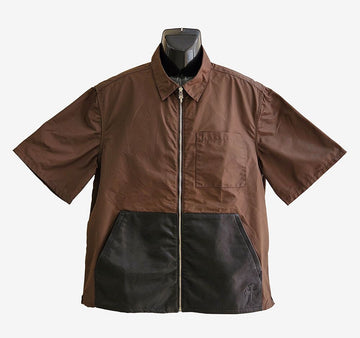 CHROME HEARTS Unused Nylon Leather Short Sleeve Jacket L Brown Poly 70EXW2LM 157179051