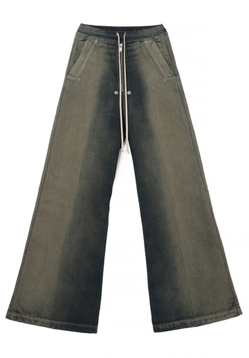 Rick Owens Wide Bela Pants Degraded Slub Denim Dark Dust RU02E1366 DKDEG 78D 148952036