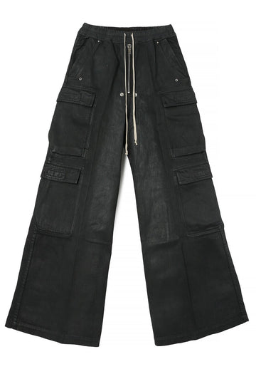 RICK OWENS Jumbo DRKSHDW Double Cargo JUMBO BELAS Schwarz Wachs Denim DU02E7398 BW 99X 148952035