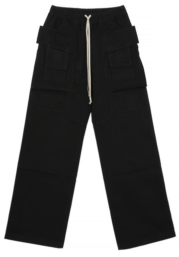 Rick Owens DRKSHDW Wide CREATCH Cargo Pants Black Cotton Twill DU02E7394 TW 09 148952037