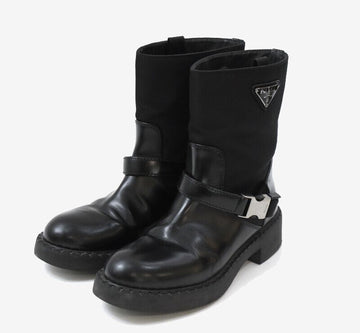 Prada Triangle Logo Leather Boots Size 39 9145318616 157186128