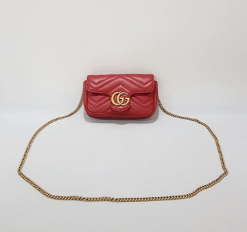 GUCCI GG Marmont Super Mini Chain Crossbody Bag 476433 150226380 [P]