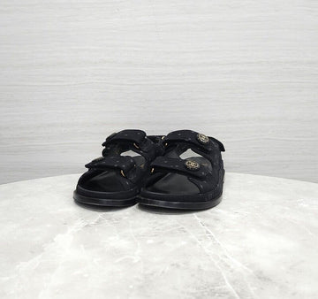 CHANEL Black Velcro Sandals G35927 157214154